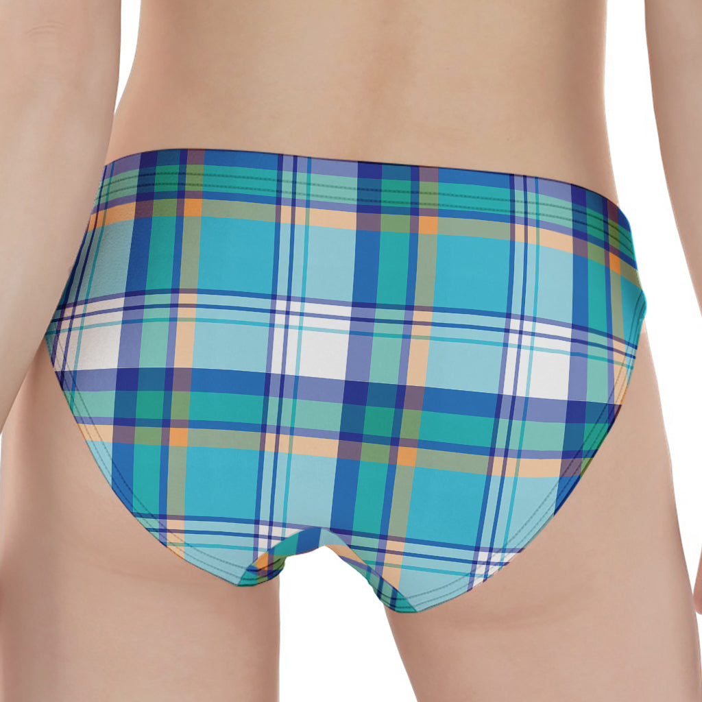 Blue Madras Pattern Print Women's Panties