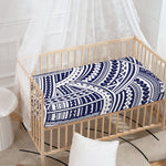 Blue Maori Polynesian Tattoo Print Baby Crib Sheet