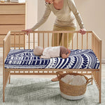 Blue Maori Polynesian Tattoo Print Baby Crib Sheet
