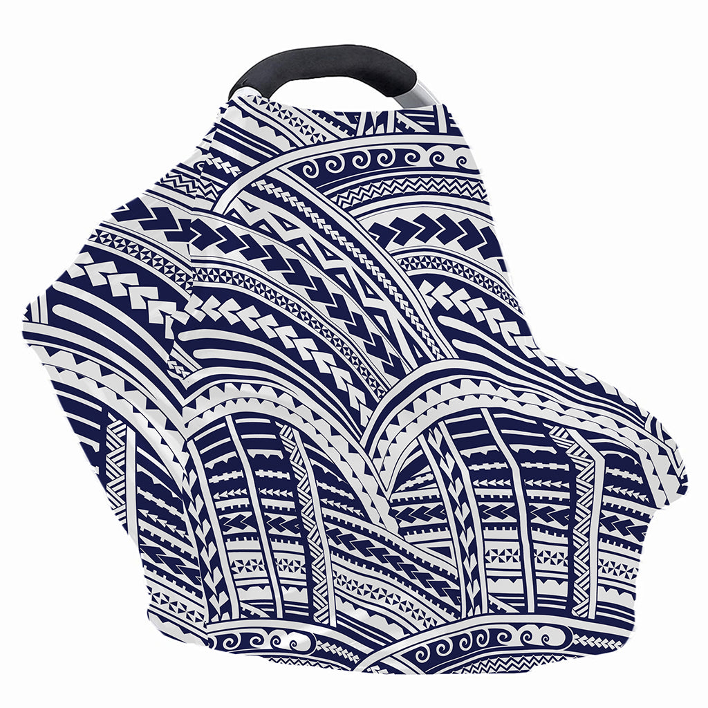 Blue Maori Polynesian Tattoo Print Baby Seat Cover