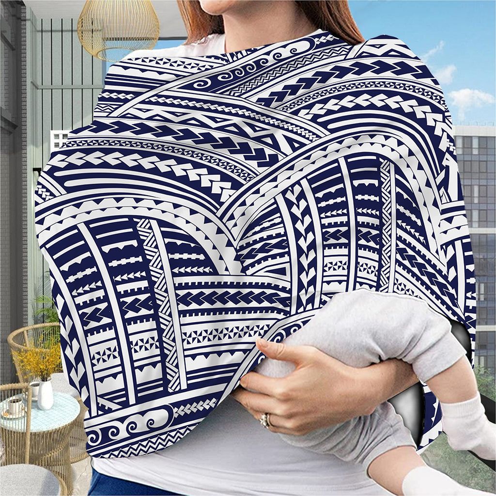 Blue Maori Polynesian Tattoo Print Baby Seat Cover