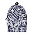 Blue Maori Polynesian Tattoo Print School Backpack