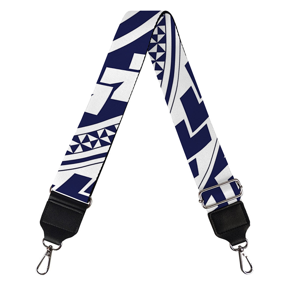 Blue Maori Polynesian Tattoo Print Bag Strap