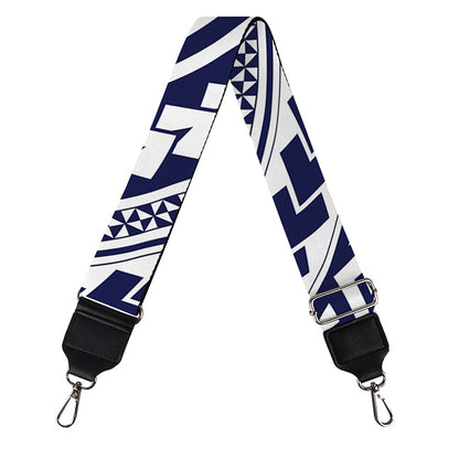 Blue Maori Polynesian Tattoo Print Bag Strap