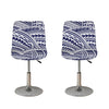 Blue Maori Polynesian Tattoo Print Bar Stool Covers