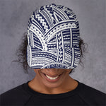 Blue Maori Polynesian Tattoo Print Baseball Cap