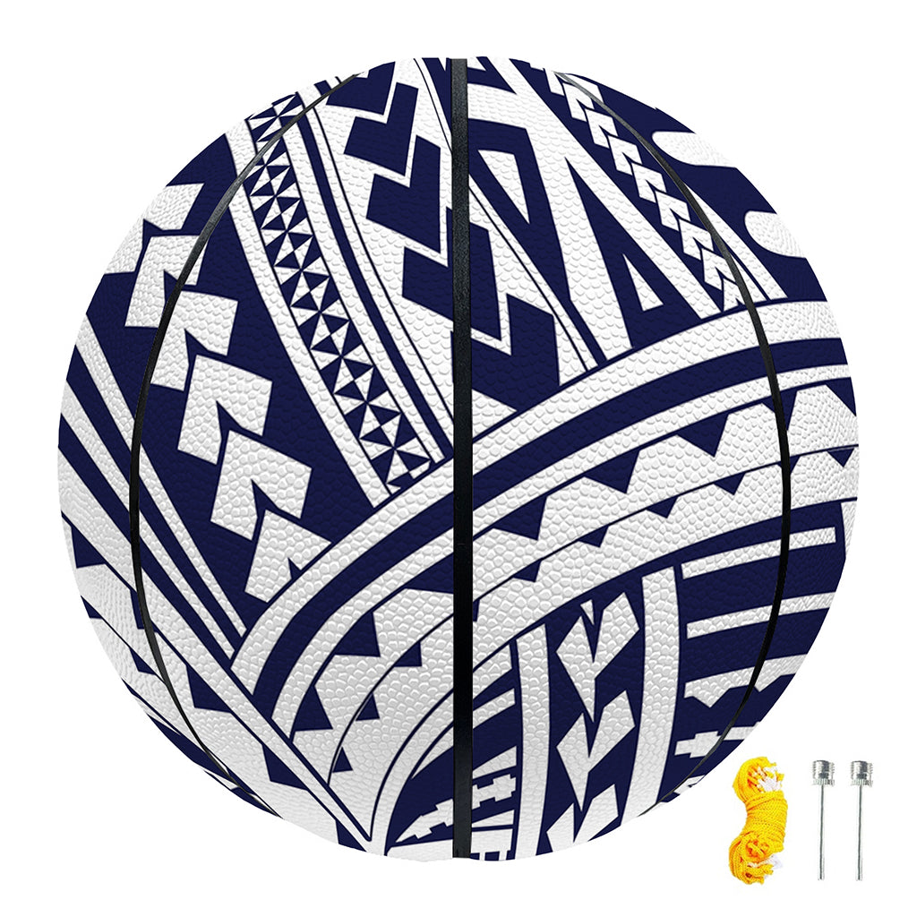 Blue Maori Polynesian Tattoo Print Basketball