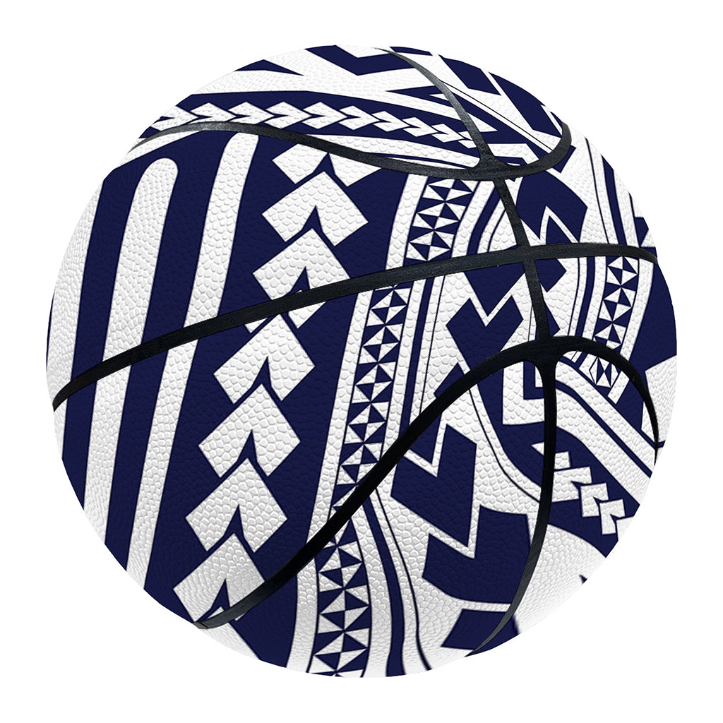 Blue Maori Polynesian Tattoo Print Basketball
