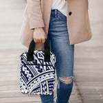 Blue Maori Polynesian Tattoo Print Bible Tote Bag