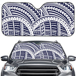 Blue Maori Polynesian Tattoo Print Car Windshield Sun Shade