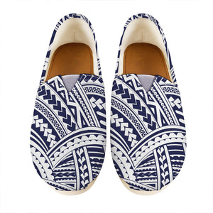 Blue Maori Polynesian Tattoo Print Casual Shoes