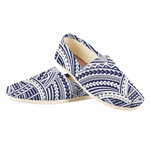 Blue Maori Polynesian Tattoo Print Casual Shoes