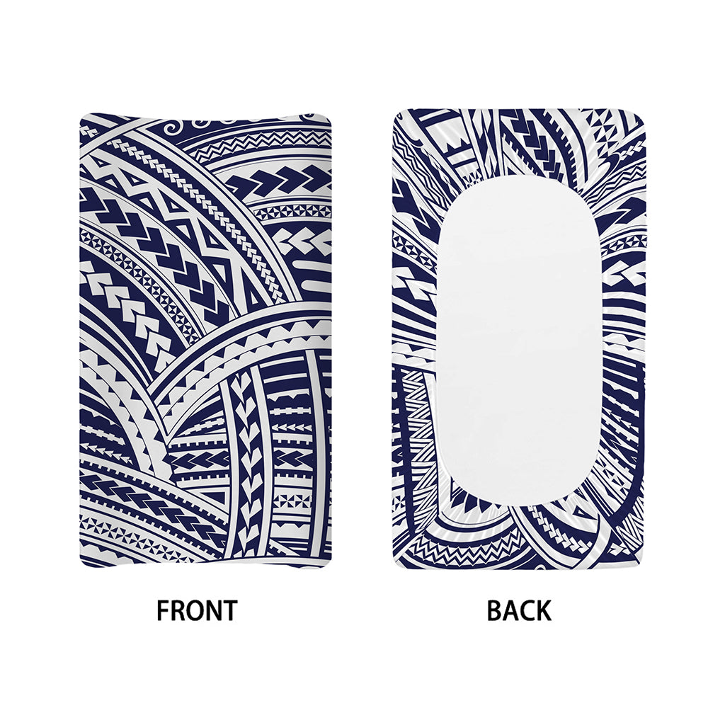 Blue Maori Polynesian Tattoo Print Changing Pad Cover