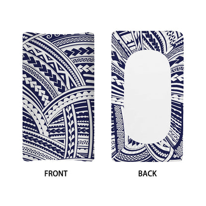 Blue Maori Polynesian Tattoo Print Changing Pad Cover