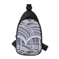 Blue Maori Polynesian Tattoo Print Sling Bag