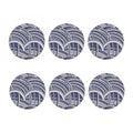 Blue Maori Polynesian Tattoo Print Coaster Set