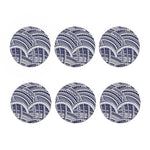 Blue Maori Polynesian Tattoo Print Coaster Set