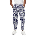 Blue Maori Polynesian Tattoo Print Cotton Sweatpants