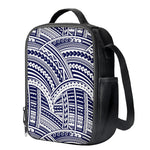 Blue Maori Polynesian Tattoo Print Crossbody Lunch Bag