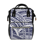 Blue Maori Polynesian Tattoo Print Diaper Bag