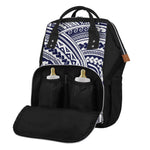 Blue Maori Polynesian Tattoo Print Diaper Bag