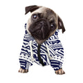 Blue Maori Polynesian Tattoo Print Dog Zip Up Hoodie
