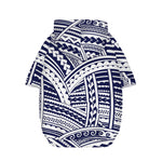 Blue Maori Polynesian Tattoo Print Dog Zip Up Hoodie