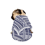 Blue Maori Polynesian Tattoo Print Dog Zip Up Jacket