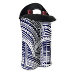 Blue Maori Polynesian Tattoo Print Double Neoprene Wine Tote