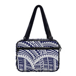 Blue Maori Polynesian Tattoo Print Double Strap Bible Bag