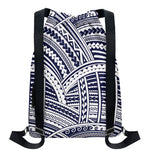 Blue Maori Polynesian Tattoo Print Drawstring Backpack