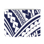 Blue Maori Polynesian Tattoo Print Drum Lamp Shade