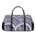 Blue Maori Polynesian Tattoo Print Duffel Bag