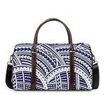 Blue Maori Polynesian Tattoo Print Duffle Bag