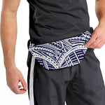 Blue Maori Polynesian Tattoo Print Fanny Pack