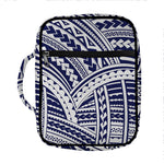 Blue Maori Polynesian Tattoo Print Front Pocket Bible Bag