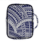 Blue Maori Polynesian Tattoo Print Front Pocket Bible Bag