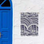 Blue Maori Polynesian Tattoo Print Garden Flag