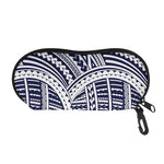 Blue Maori Polynesian Tattoo Print Glasses Case