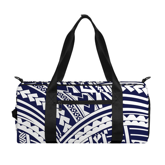 Blue Maori Polynesian Tattoo Print Gym Bag