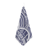 Blue Maori Polynesian Tattoo Print Hand Towel