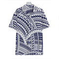 Blue Maori Polynesian Tattoo Print Hawaiian Shirt