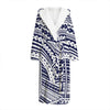 Blue Maori Polynesian Tattoo Print Hooded Bathrobe