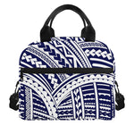 Blue Maori Polynesian Tattoo Print Insulated Lunch Bag