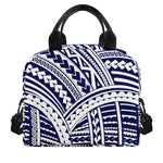 Blue Maori Polynesian Tattoo Print Insulated Lunch Bag