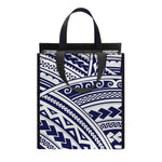 Blue Maori Polynesian Tattoo Print Insulated Lunch Tote