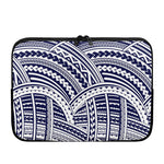Blue Maori Polynesian Tattoo Print Laptop Sleeve