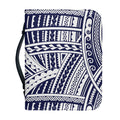 Blue Maori Polynesian Tattoo Print Leather Bible Cover