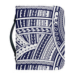 Blue Maori Polynesian Tattoo Print Leather Bible Cover