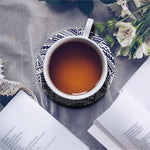 Blue Maori Polynesian Tattoo Print Leather Coaster Set